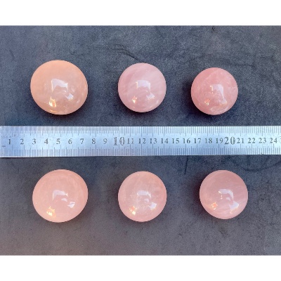 QUARTZ ROSE BOULE Lot de 6 pièces