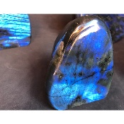 LABRADORITE bleue FORME LIBRE polie Lot de 4 pièces