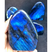 LABRADORITE bleue FORME LIBRE polie Lot de 4 pièces 
