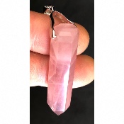 QUARTZ ROSE PRISME PENDENTIF