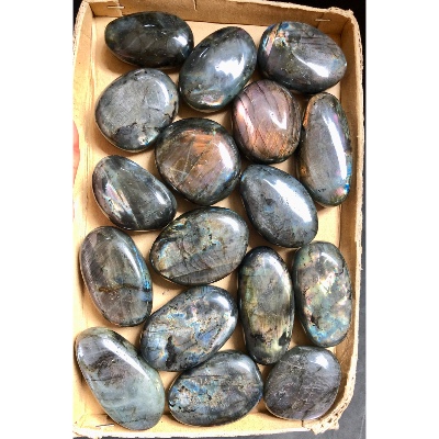 LABRADORITE multicolore GALET Lot de 17 pièces