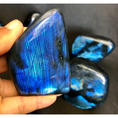 LABRADORITE bleue FORME LIBRE polie Lot de 9 pièces 