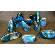 LABRADORITE bleue FORME LIBRE polie Lot de 12 pièces 