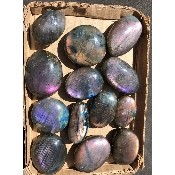 LABRADORITE multicolore-violet GALET Lot de 13 pièces