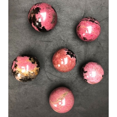 RHODONITE BOULE Lot de 6 pièces