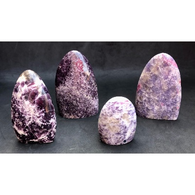 LÉPIDOLITE FORME LIBRE Lot de 4 pièces