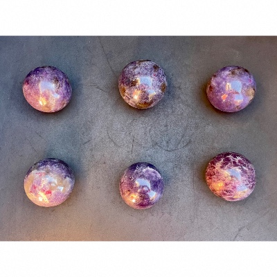 LÉPIDOLITE BOULE Lot de 6 pièces