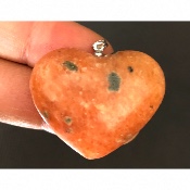 CALCITE ORANGE COEUR PENDENTIF 18,5 gr
