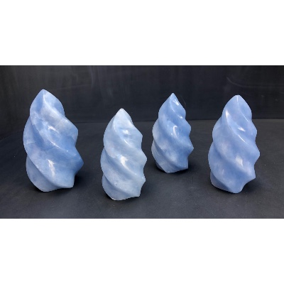 CALCITE bleue FLAMME Lot de 4 pièces