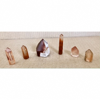 QUARTZ HÉMATOÏDE PRISME  Lot de 6 pièces