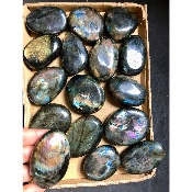 LABRADORITE multicolore GALET Lot de 16 pièces