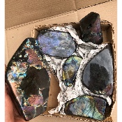 LABRADORITE Forme Libre Multicolore-Violet 6 Pièces