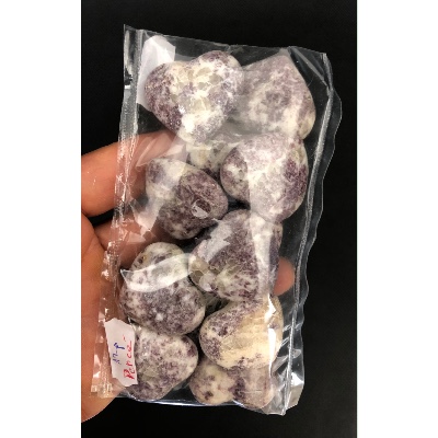 LÉPIDOLITE COEUR PERCÉ Lot de 12 Pièces