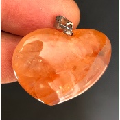 QUARTZ HÉMATOÏDE ROUGE COEUR PENDENTIF