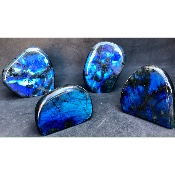 LABRADORITE bleue FORME LIBRE polie Lot de 4 pièces 