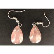 QUARTZ ROSE BOUCLE D'OREILLE