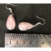 QUARTZ ROSE BOUCLE D'OREILLE