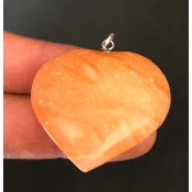 CALCITE ORANGE COEUR PENDENTIF 22,5 gr