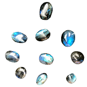 LABRADORITE bleue GALET Lot de 10 pièces