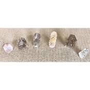 QUARTZ CRISTAL à inclusions PRISME  Lot de 6 pièces