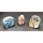 LABRADORITE Entièrement POLIE Lot de 3 Pièces