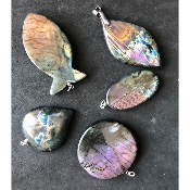 LABRADORITE PENDENTIF Grand Modèle Lot de 5 Pièces