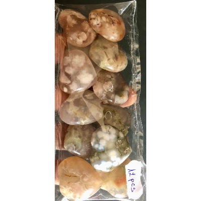 AGATE FLEUR COEUR Lot de 12 pièces