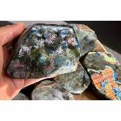 LABRADORITE MULTICOLORE Entièrement POLIE Lot de 4,34 Kg