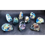 LABRADORITE FORME LIBRE Entièrement POLIE Lot de 2,44 Kg