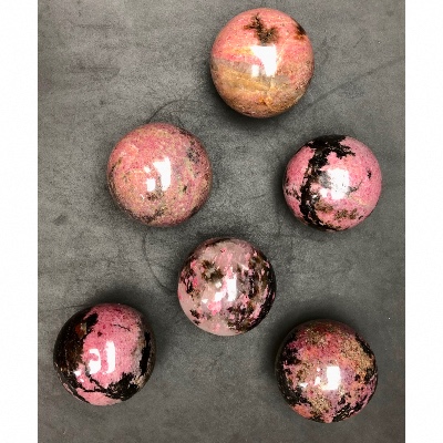 RHODONITE BOULE Lot de 6 pièces