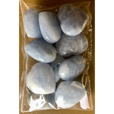 CALCITE BLEUE COEUR Lot de 10 Pièces