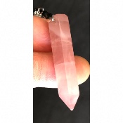 QUARTZ ROSE PRISME PENDENTIF