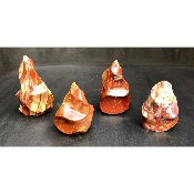 BOIS FOSSILE FLAMME Lot de 4 pièces