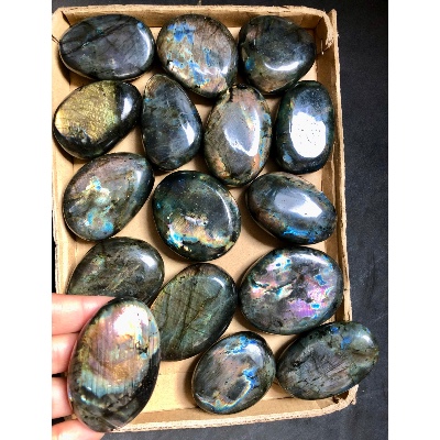 LABRADORITE multicolore GALET Lot de 16 pièces