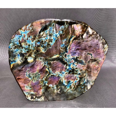 LABRADORITE AAA VIOLETTE MULTICOLORE UNE FACE POLIE 11180 gr