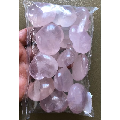 QUARTZ ROSE COEUR lot de 15 pièces
