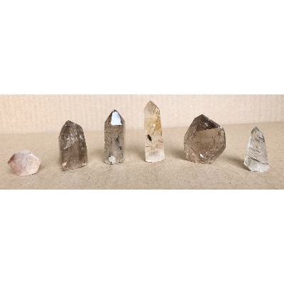 QUARTZ CRISTAL à inclusions PRISME  Lot de 6 pièces