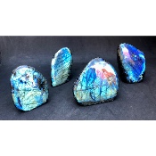 LABRADORITE bleue FORME LIBRE polie Lot de 4 pièces