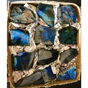 LABRADORITE UNE FACE POLIE Carton de 12 pièces