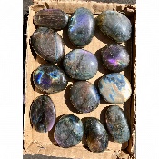 LABRADORITE multicolore-violet GALET Lot de 13 pièces