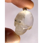 QUARTZ CRISTAL CRÂNE PENDENTIF 