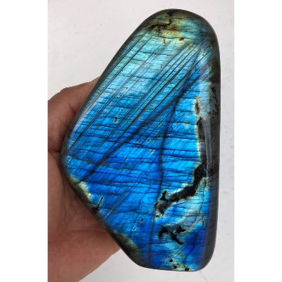 LABRADORITE aa BLEUE  FORME LIBRE ENTIÈREMENT POLIE 1040 gr