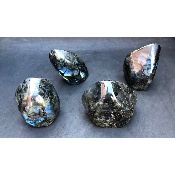 LABRADORITE bleue FORME LIBRE polie Lot de 4 pièces