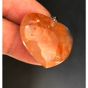 QUARTZ HÉMATOÏDE ROUGE COEUR PENDENTIF