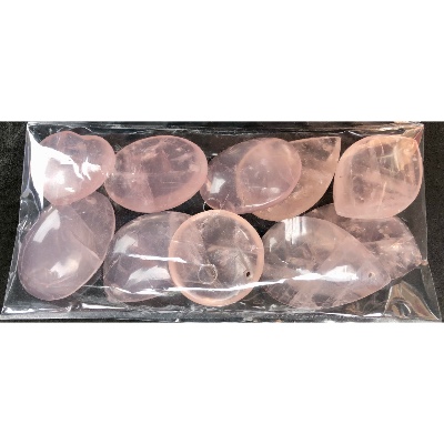 QUARTZ ROSE PENDENTIF sachet de 10 pièces