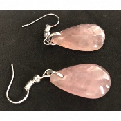 QUARTZ ROSE BOUCLE D'OREILLE