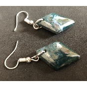 JASPE VERT BOUCLE D'OREILLE 
