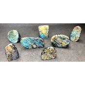 LABRADORITE FORME LIBRE POLIE Lot de 7 Pièces