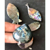 LABRADORITE PENDENTIF Grand Modèle Lot de 5 Pièces