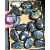 LABRADORITE multicolore GALET Lot de 17 pièces